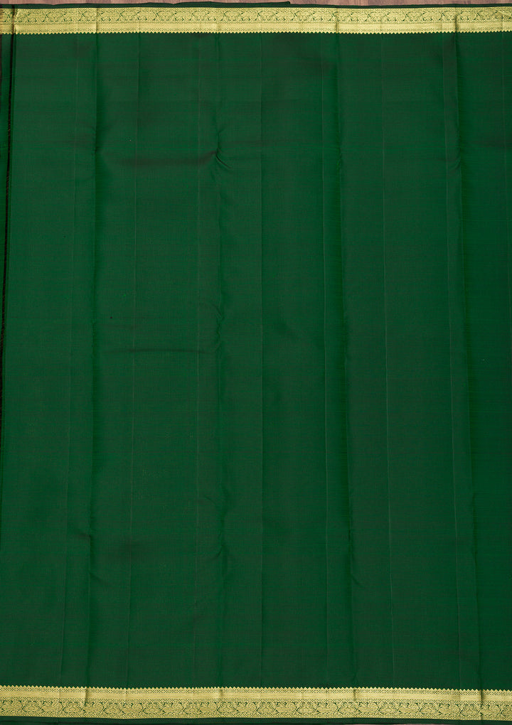 Bottle Green Zariwork Kanjivaram Pure Silk Saree
