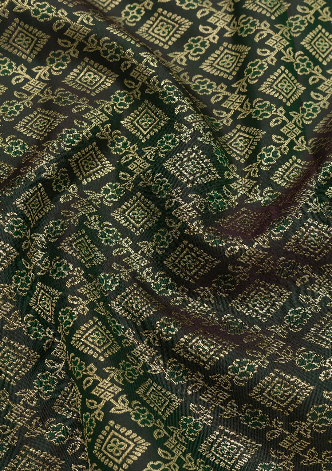 Bottle Green Zariwork Pure Silk Saree