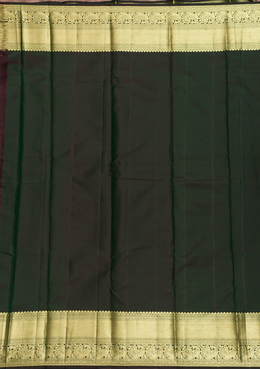 Bottle Green Zariwork Pure Silk Saree