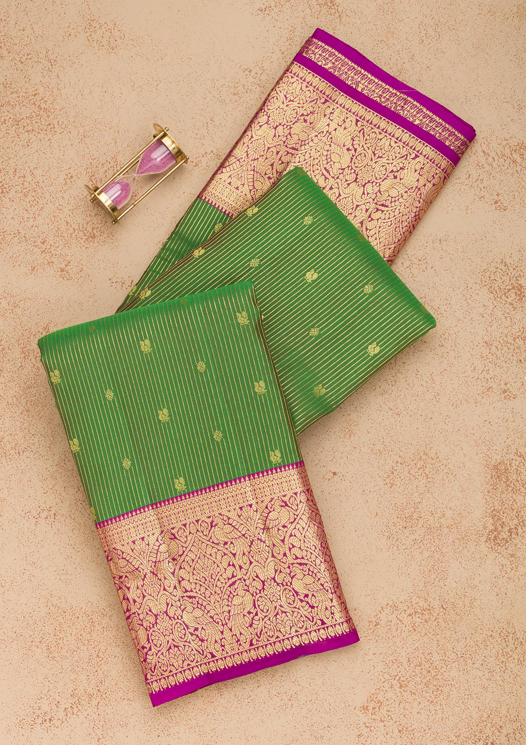 Bottle Green Zariwork Kanjivaram Pure Silk Saree