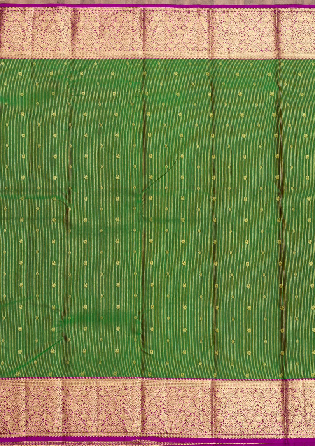 Bottle Green Zariwork Kanjivaram Pure Silk Saree