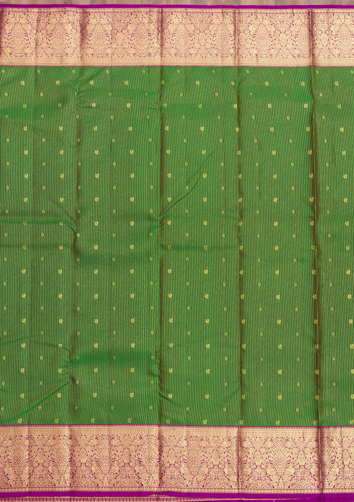 Bottle Green Zariwork Kanjivaram Pure Silk Saree