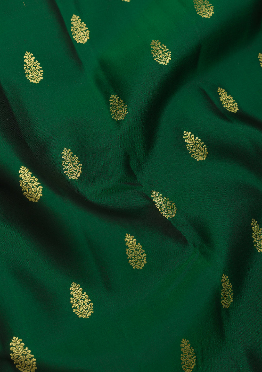Bottle Green Zariwork Pure Silk Saree