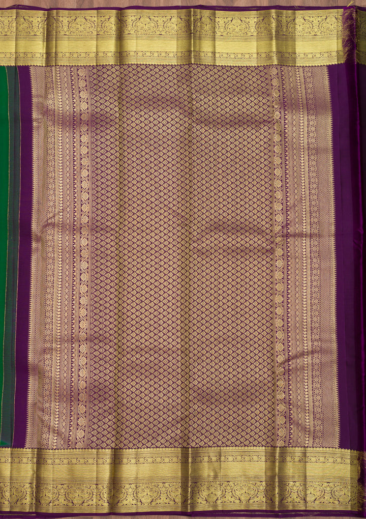 Bottle Green Zariwork Banarasi Pure Silk Saree