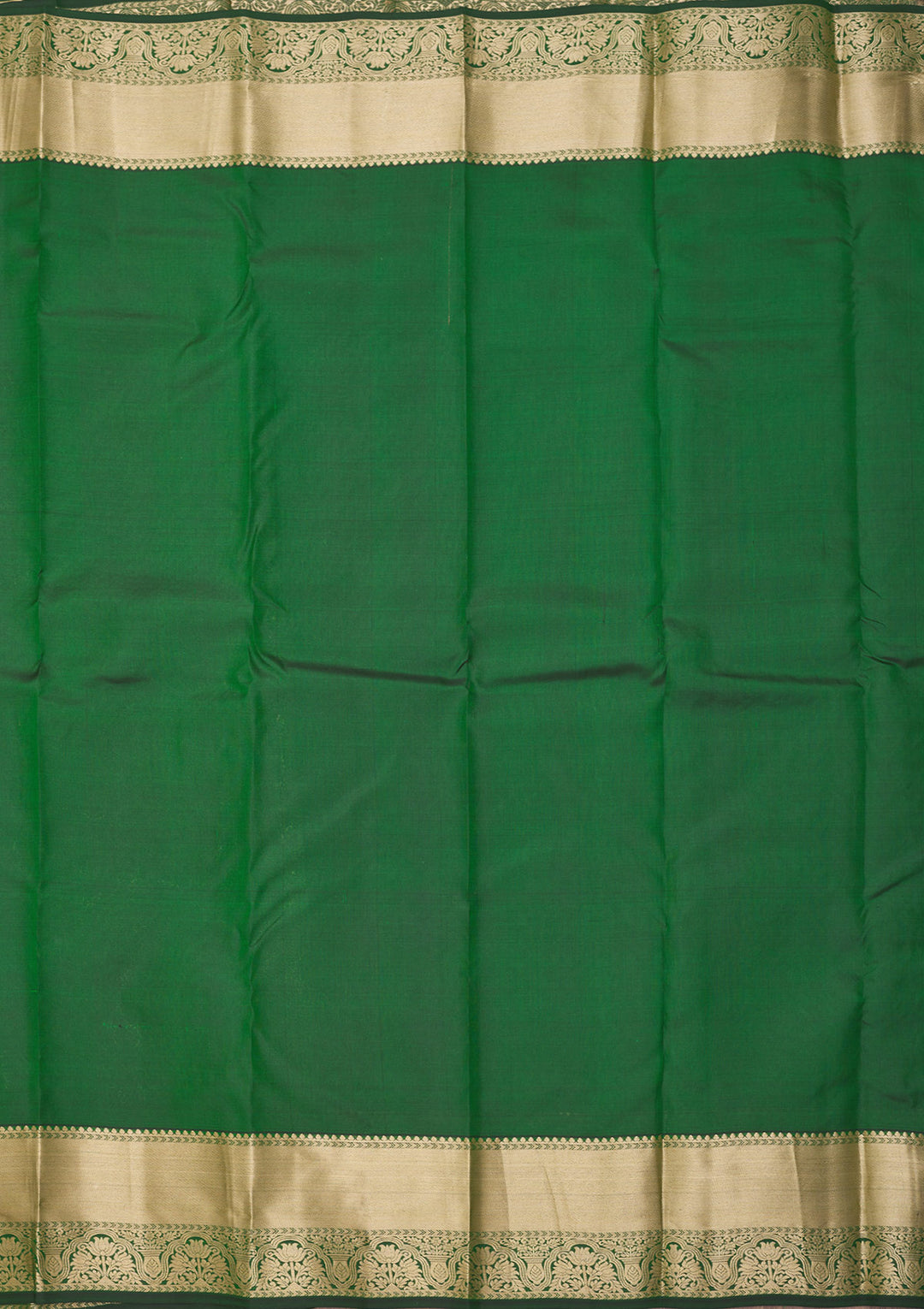 Bottle Green Zariwork Pure Silk Saree