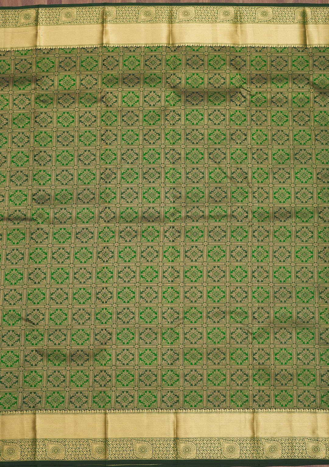 Bottle Green Zariwork Pure Silk Saree