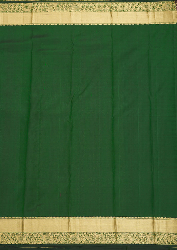 Bottle Green Zariwork Pure Silk Saree