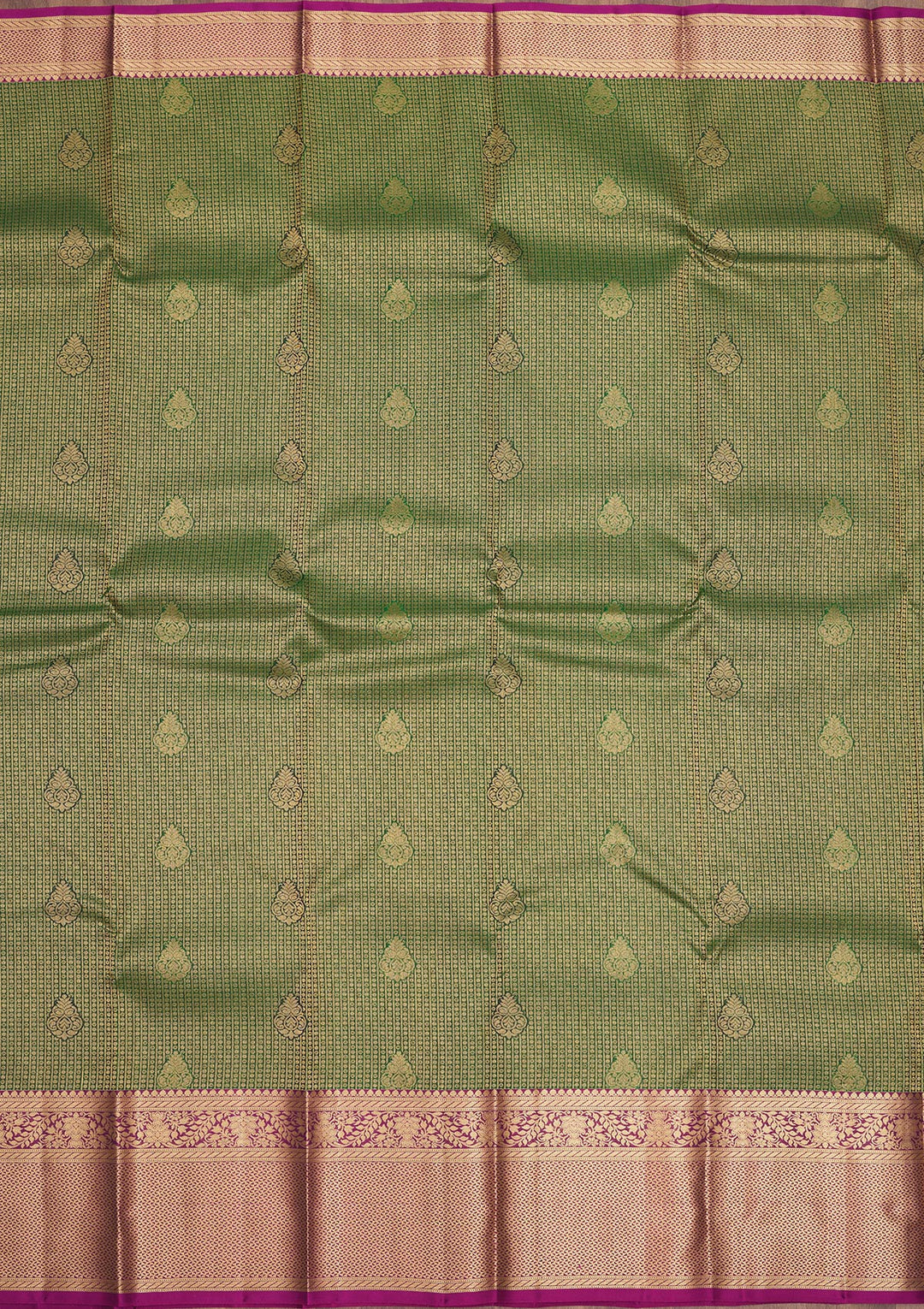 Bottle Green Zariwork Pure Silk Saree