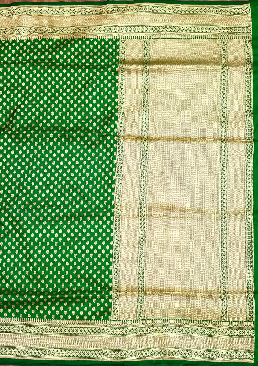 Bottle Green Zariwork Pure Silk Saree