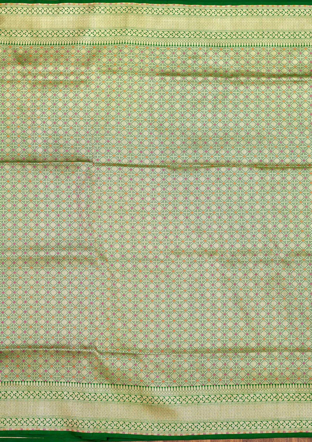 Bottle Green Zariwork Pure Silk Saree