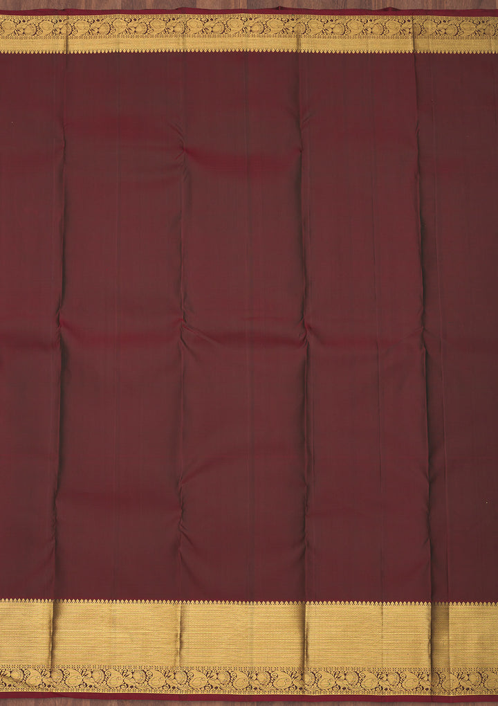 Bottle Green Zariwork Pure Silk Saree