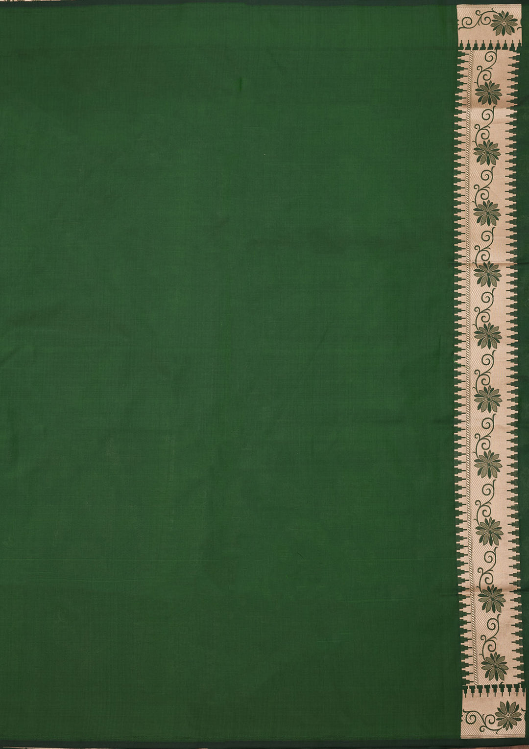Bottle Green Zariwork Pure Silk Saree
