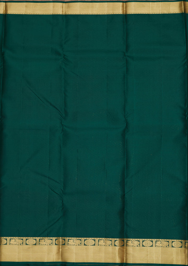 Bottle Green Zariwork Pure Silk Saree