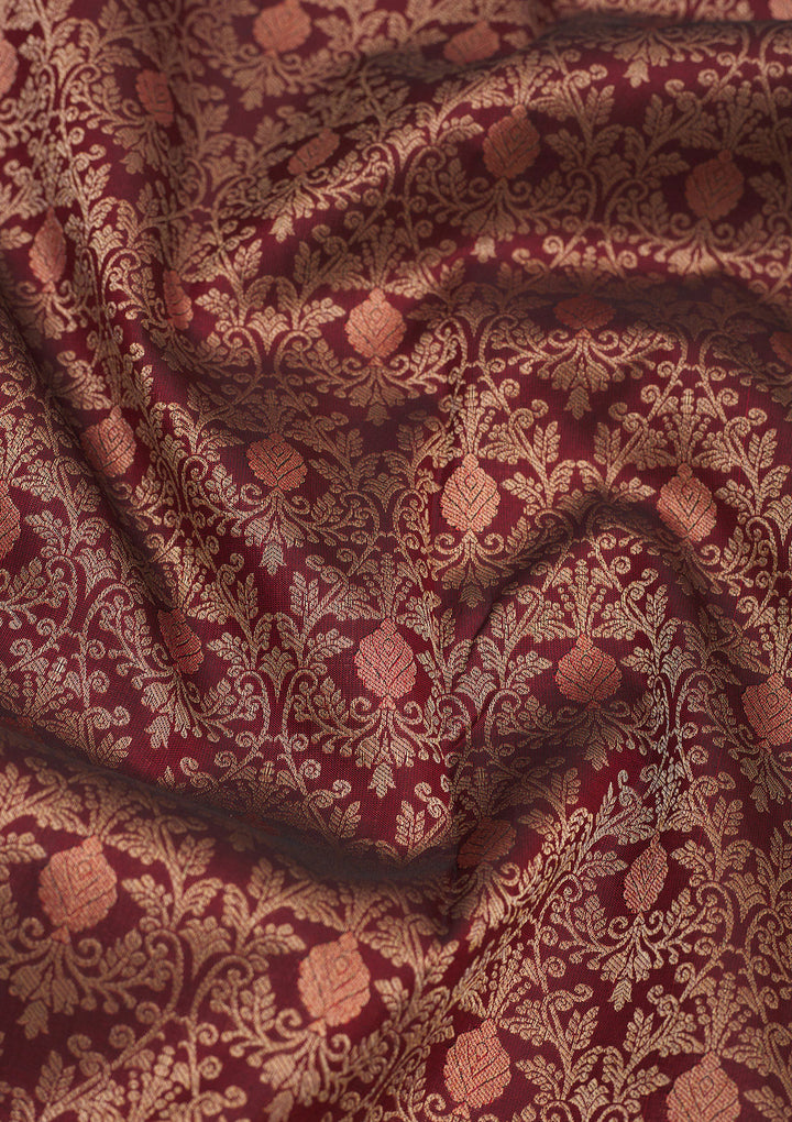 Brown Zariwork Pure Silk Saree