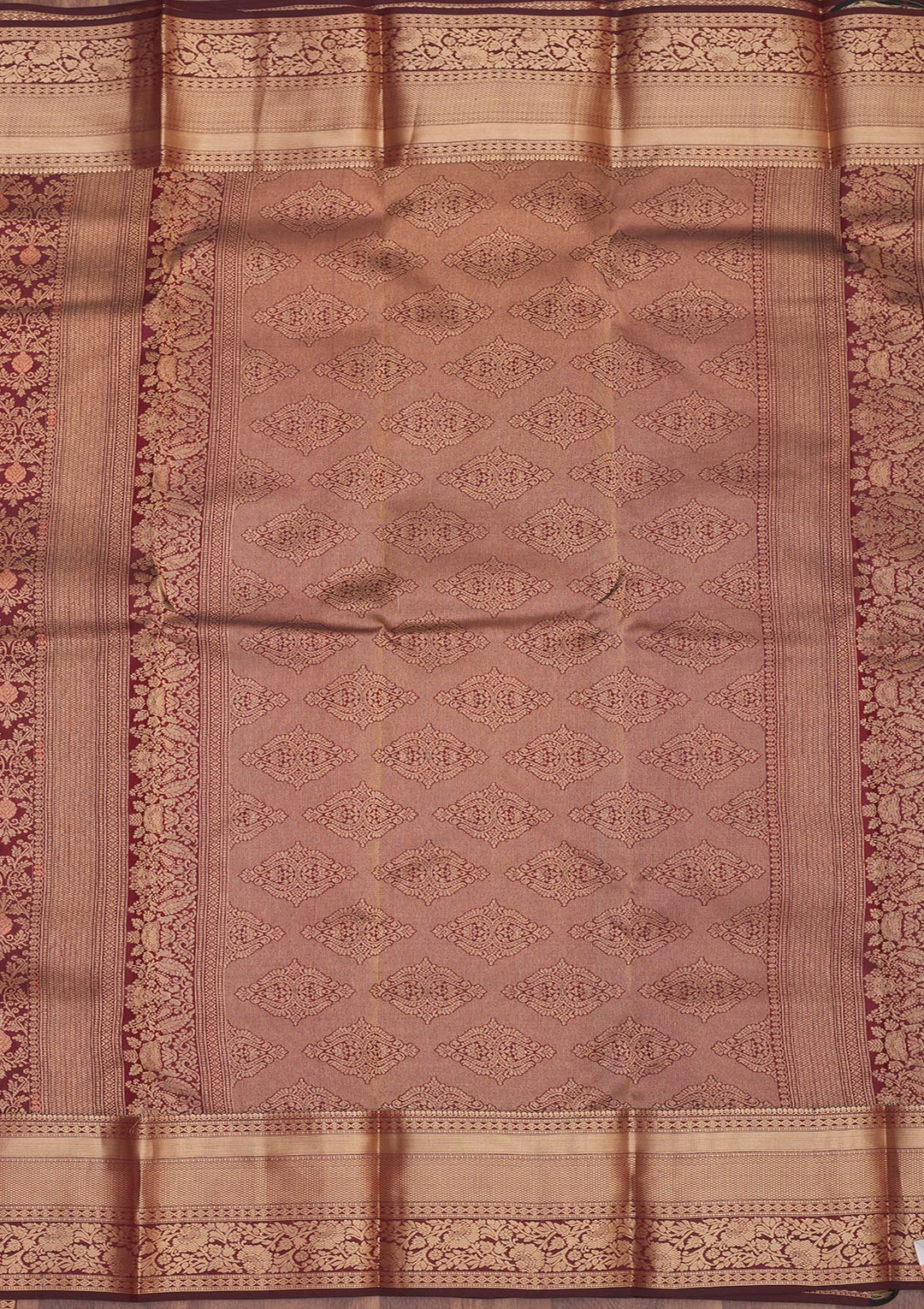 Brown Zariwork Pure Silk Saree