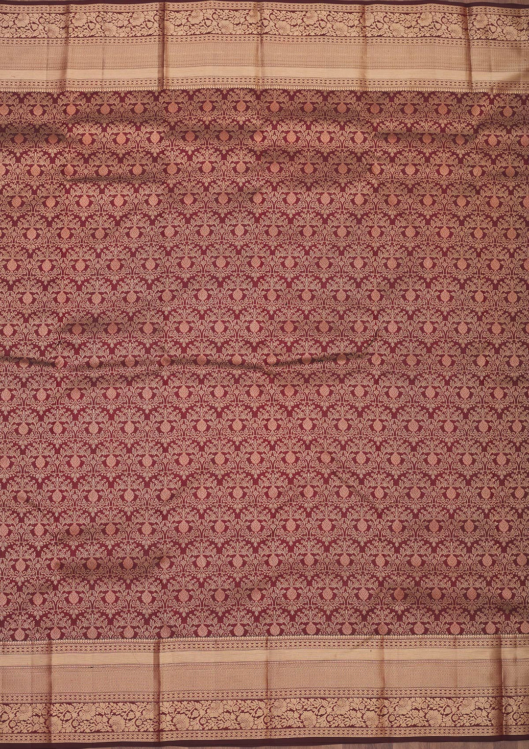 Brown Zariwork Pure Silk Saree