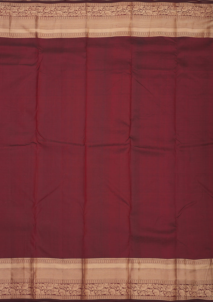 Brown Zariwork Pure Silk Saree