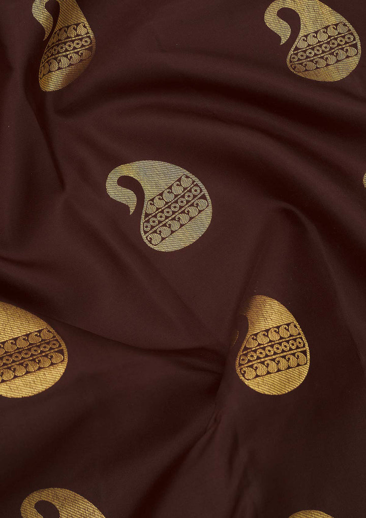Brown Zariwork Pure Silk Saree