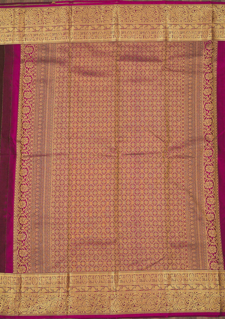 Brown Zariwork Pure Silk Saree