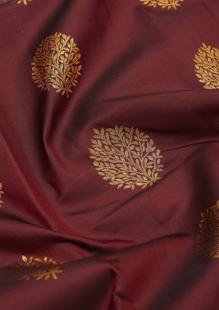 Brown Zariwork Pure Silk Saree