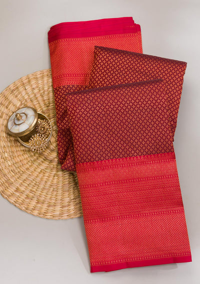 Brown Zariwork Pure Silk Saree-Koskii