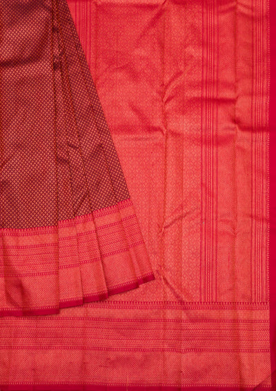 Brown Zariwork Pure Silk Saree
