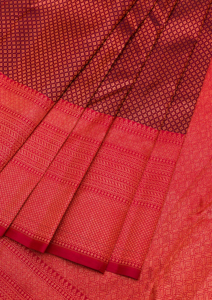 Brown Zariwork Kanjivaram Pure Silk Saree