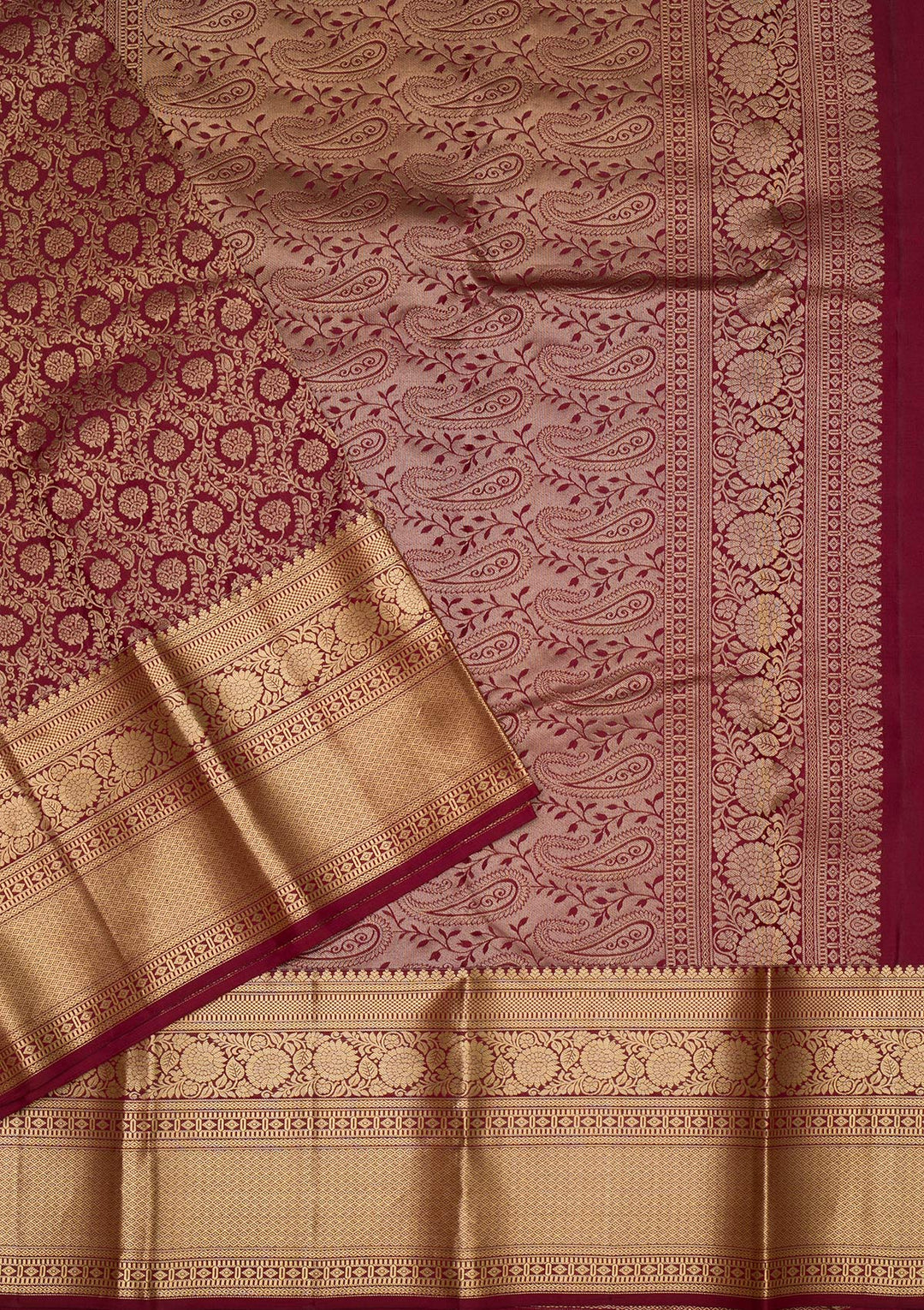 Brown Zariwork Pure Silk Saree