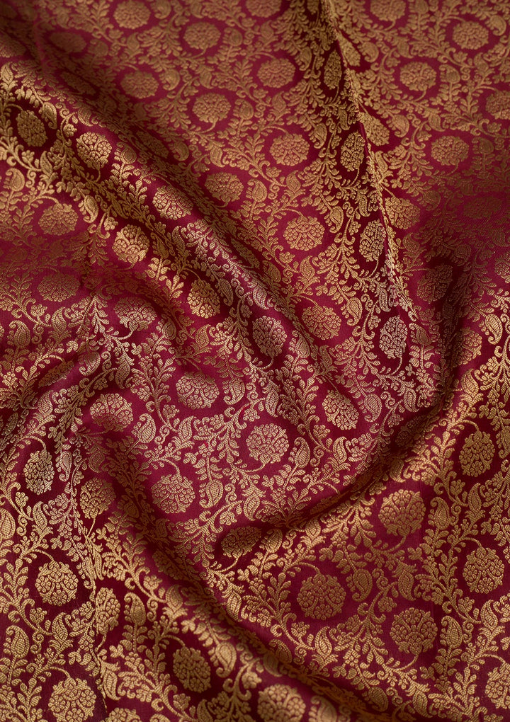 Brown Zariwork Pure Silk Saree