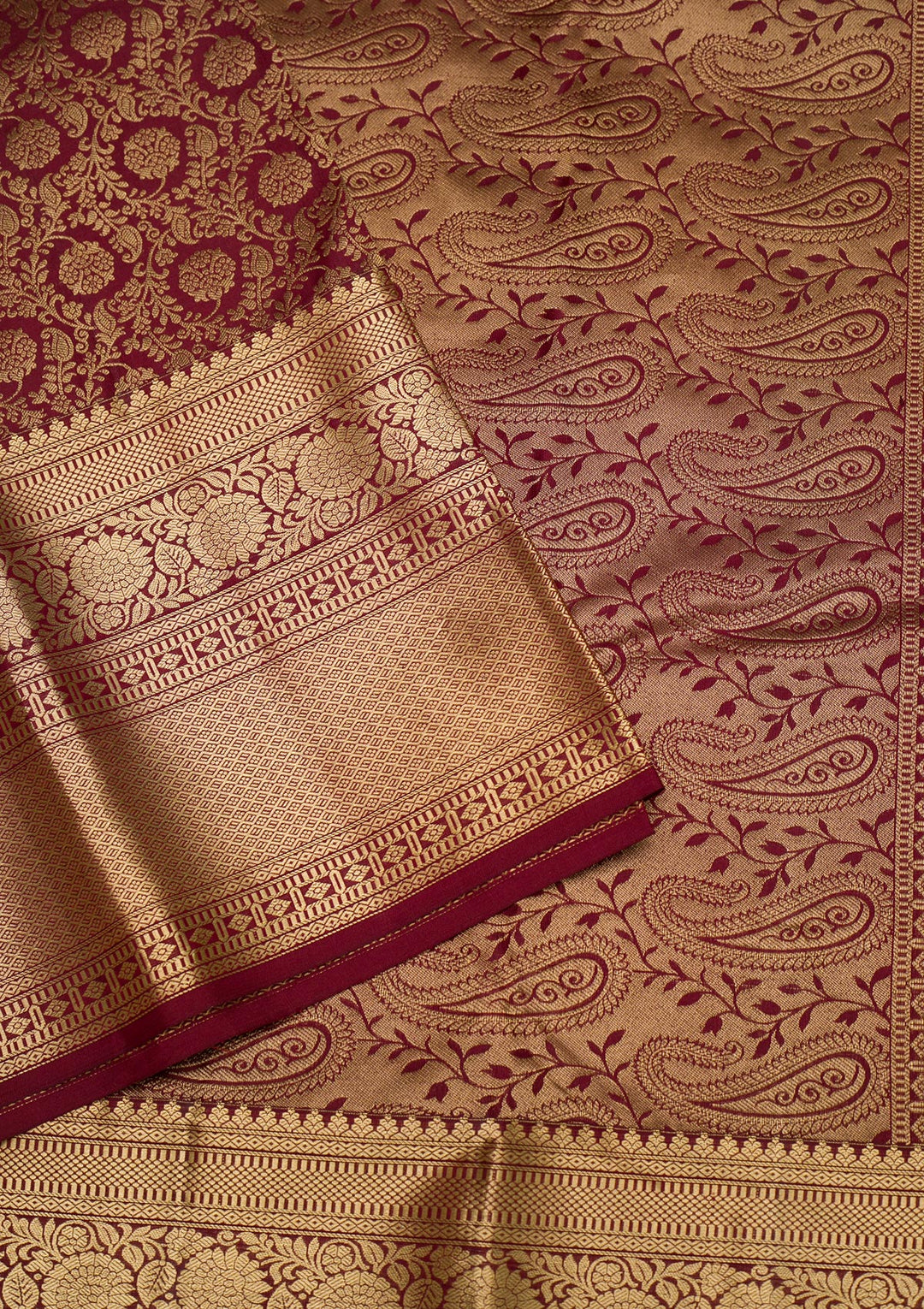 Brown Zariwork Pure Silk Saree