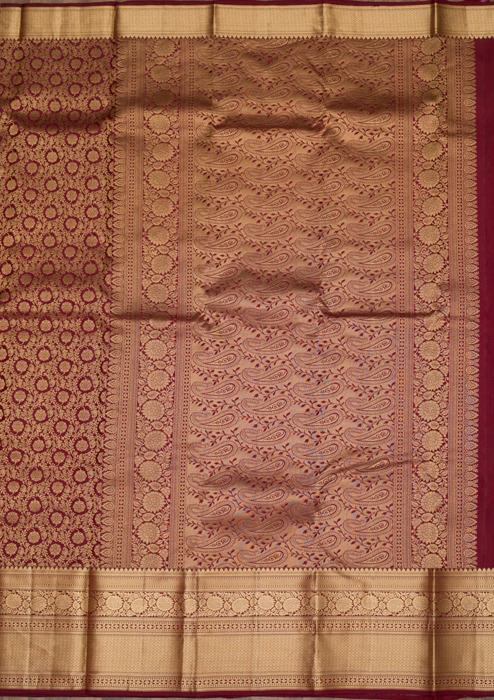 Brown Zariwork Pure Silk Saree