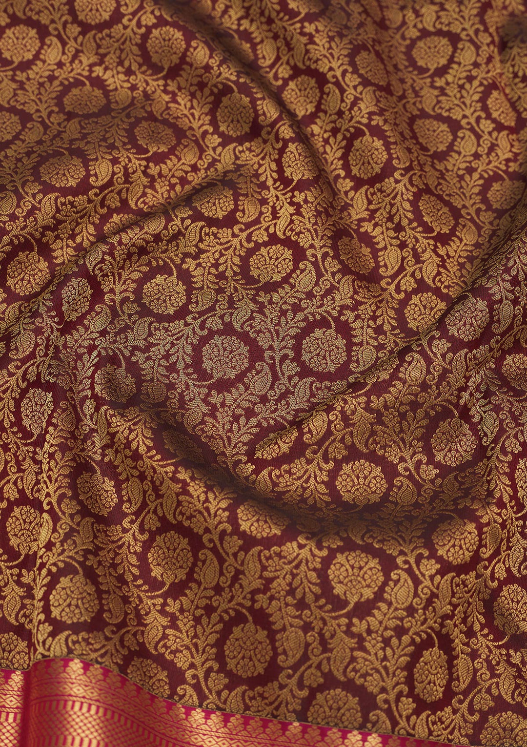 Brown Zariwork Pure Silk Saree