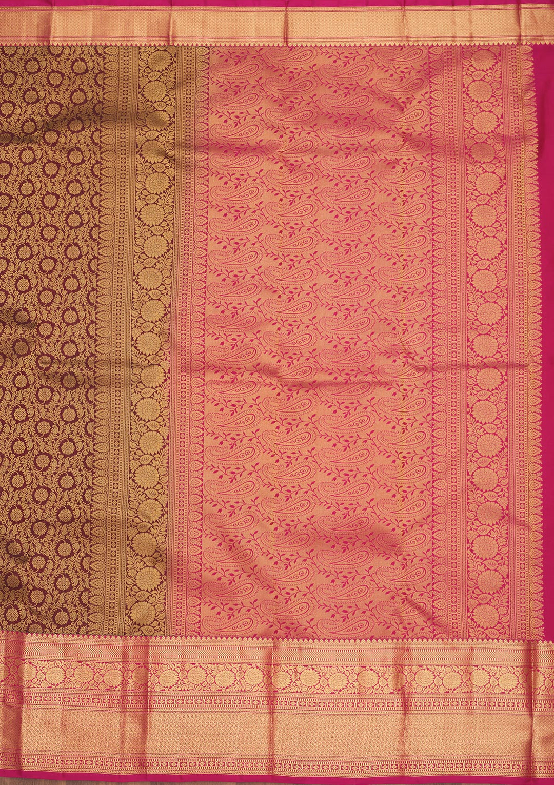 Brown Zariwork Pure Silk Saree