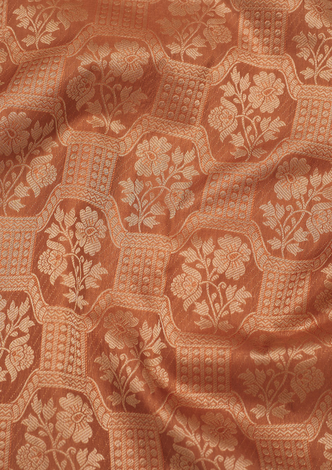 Brown Zariwork Pure Silk Saree
