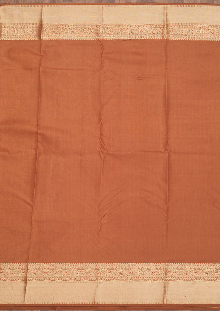 Brown Zariwork Pure Silk Saree