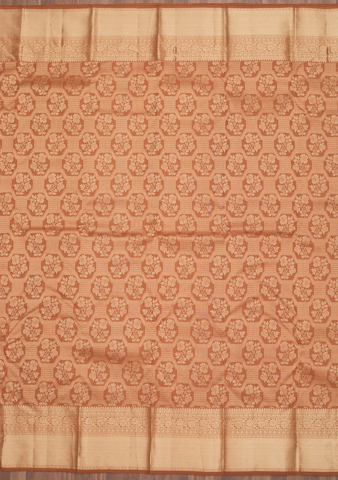 Brown Zariwork Pure Silk Saree