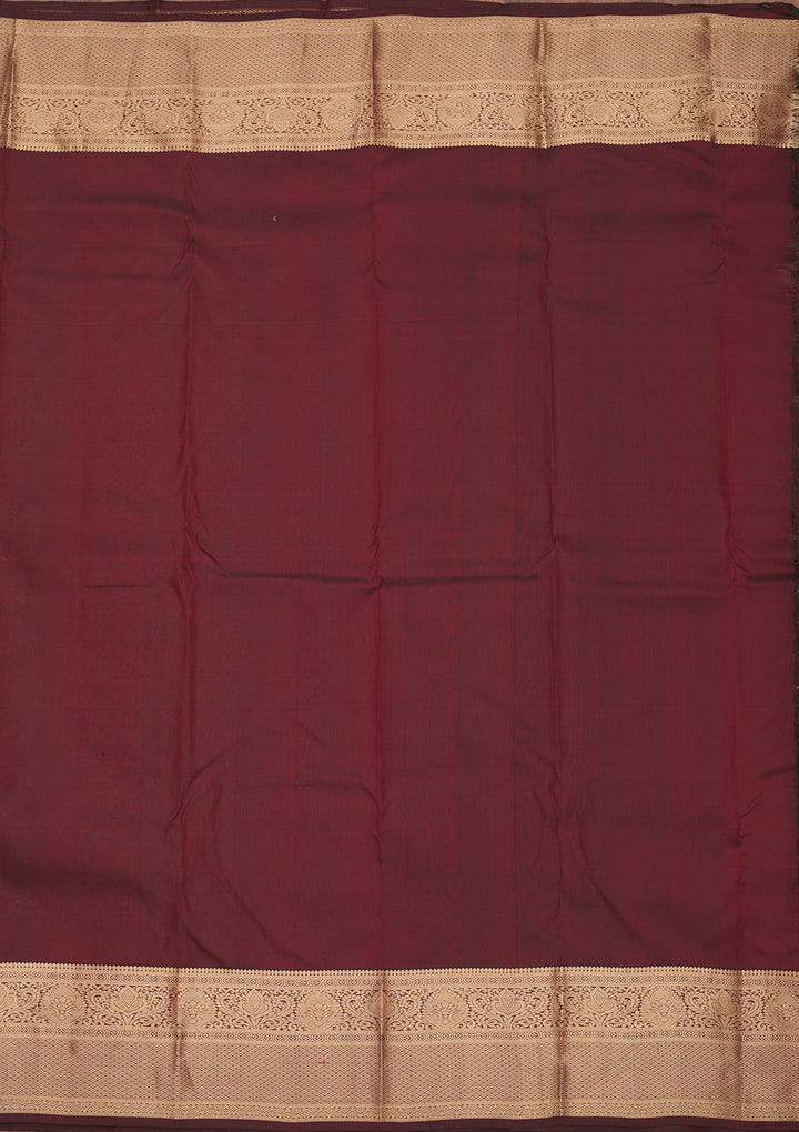Brown Zariwork Pure Silk Saree