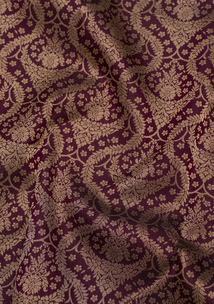 Brown Zariwork Pure Silk Saree