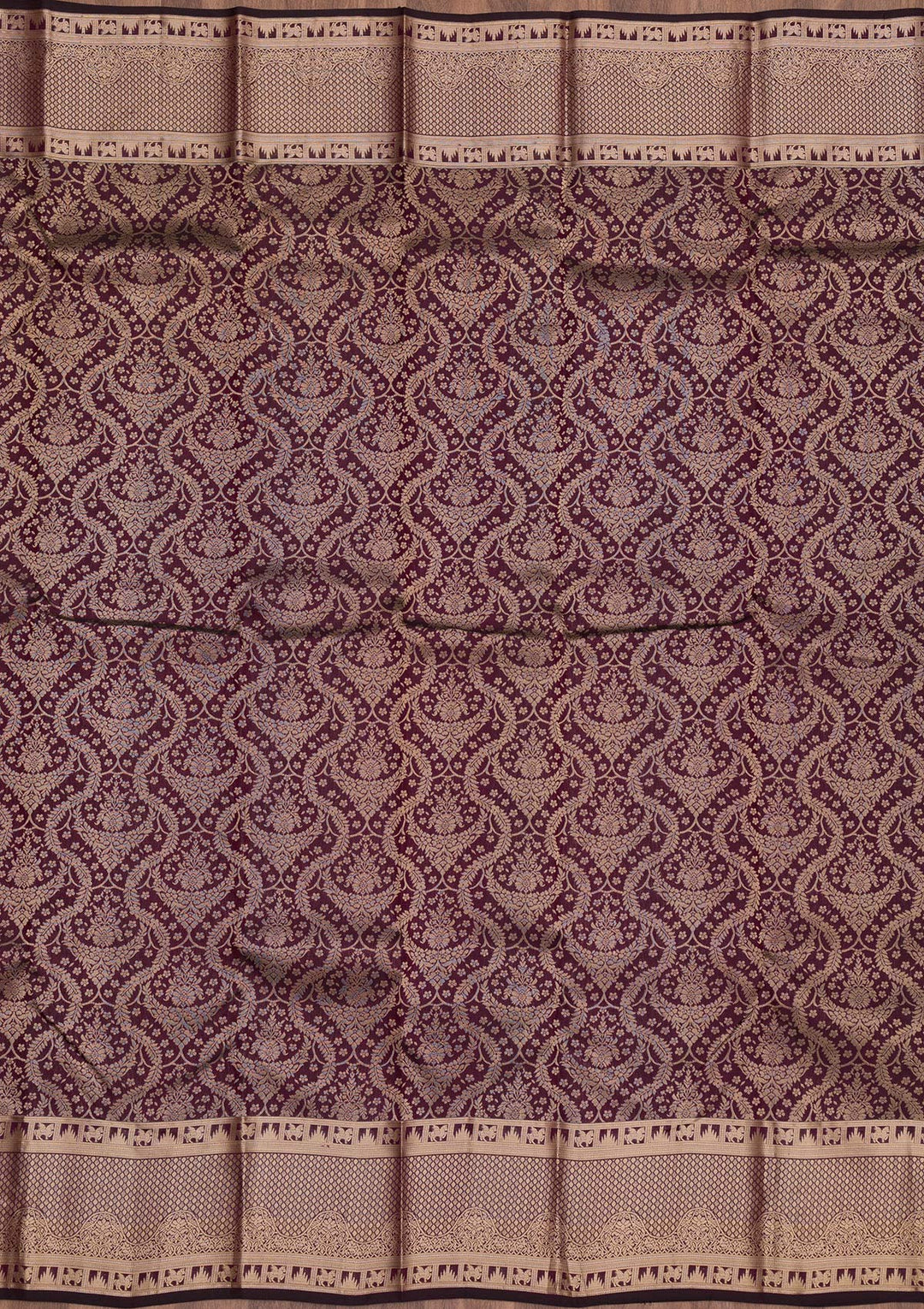 Brown Zariwork Pure Silk Saree