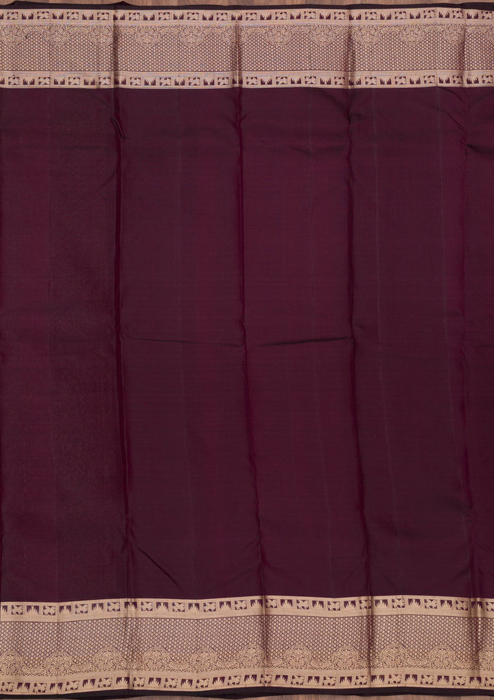 Brown Zariwork Pure Silk Saree