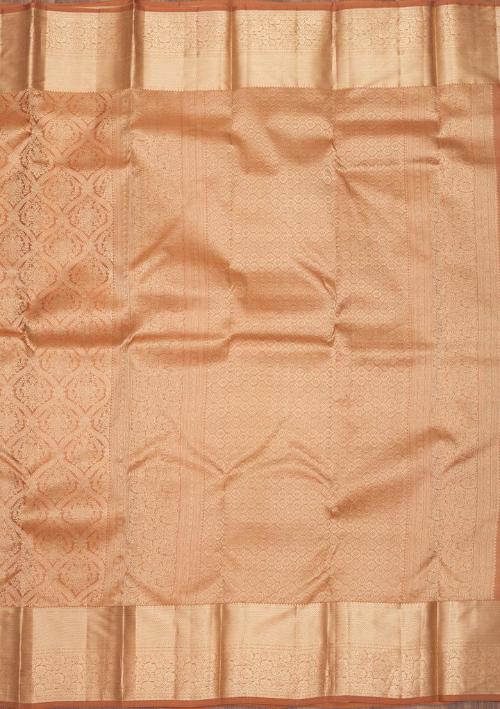 Brown Zariwork Pure Silk Saree