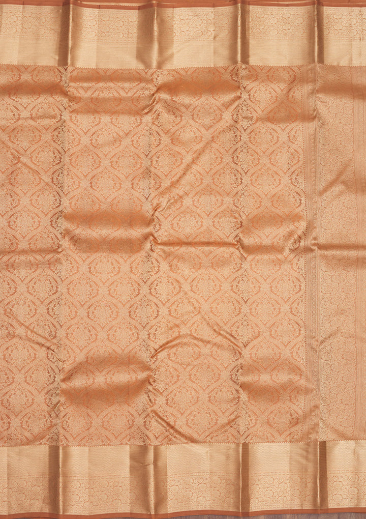 Brown Zariwork Pure Silk Saree