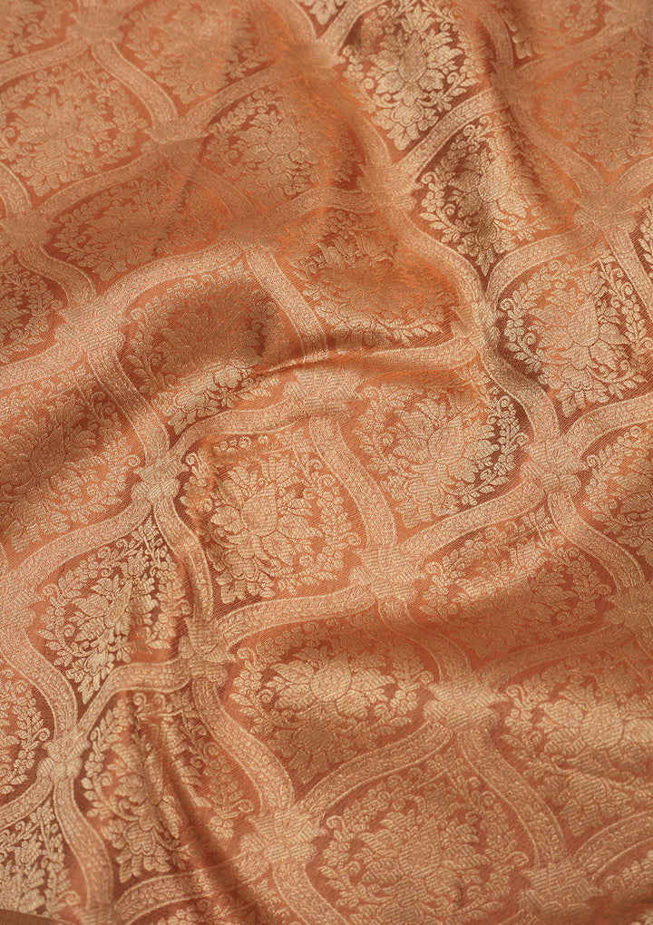 Brown Zariwork Pure Silk Saree