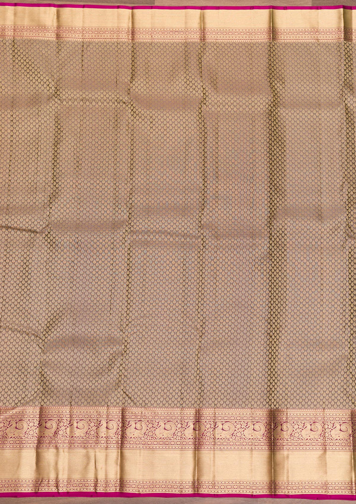 Brown Zariwork Pure Silk Saree-Koskii