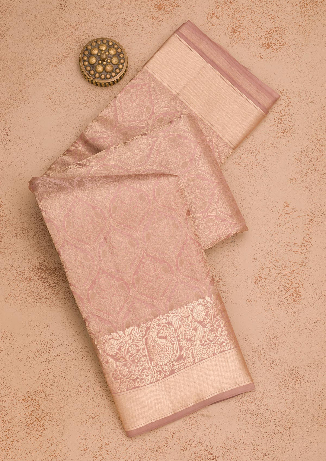 Brown Zariwork Pure Silk Saree