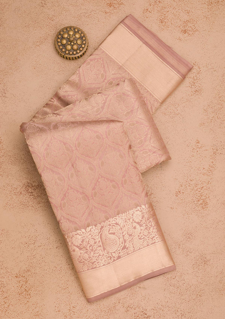 Brown Zariwork Pure Silk Saree