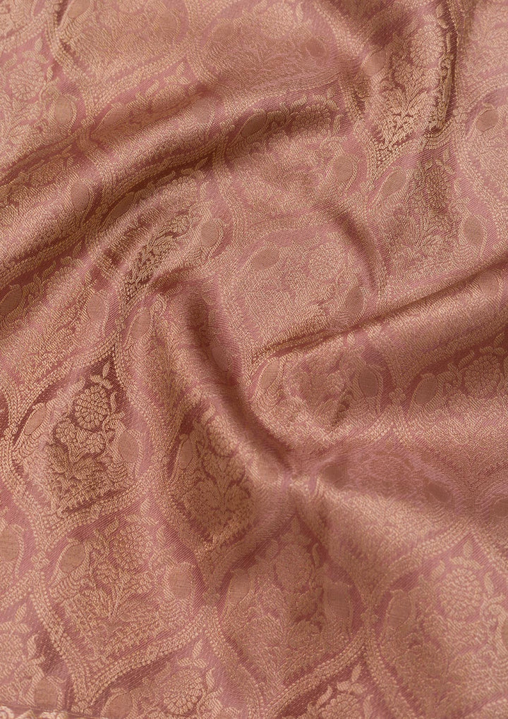 Brown Zariwork Pure Silk Saree