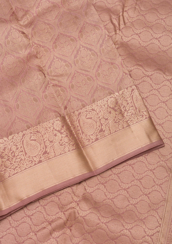 Brown Zariwork Pure Silk Saree