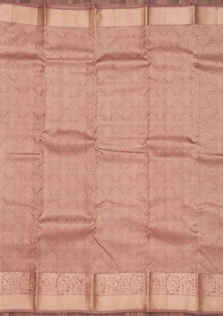 Brown Zariwork Pure Silk Saree
