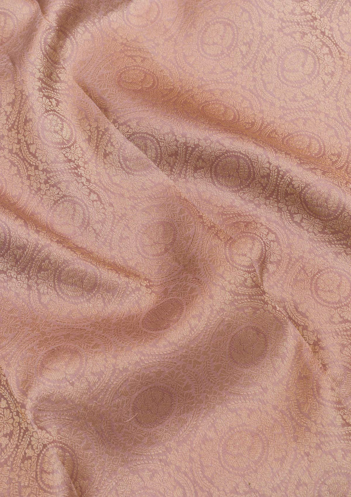 Light Brown Zariwork Kanjivaram Pure Silk Saree
